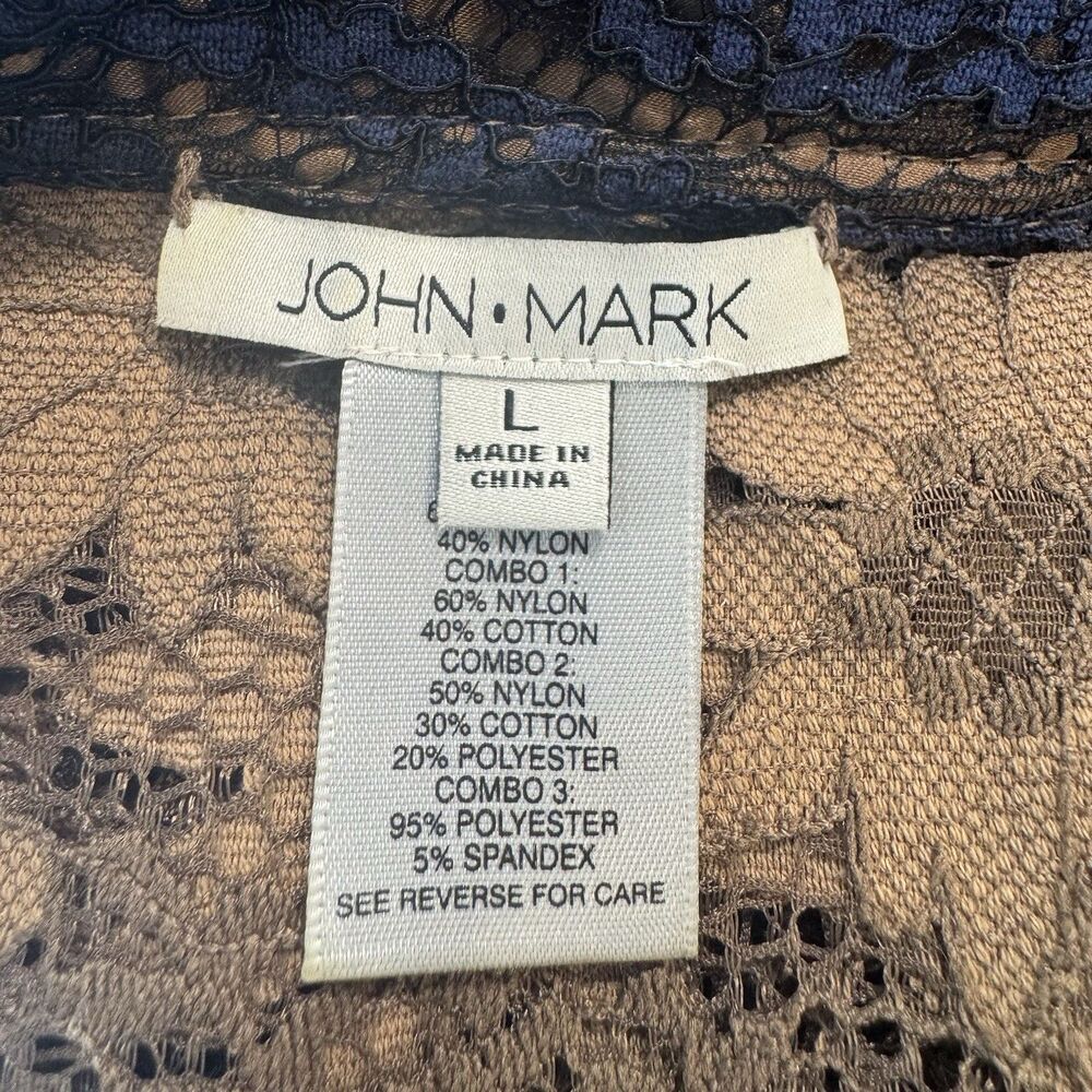 John Mark Patchwork Button Up Tunic Size L Floral… - image 5